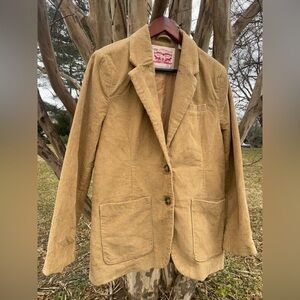 Levi Strauss Tan Corduroy Cotton Blazer Academia Cottage Retro Grandpa Gorpcore
